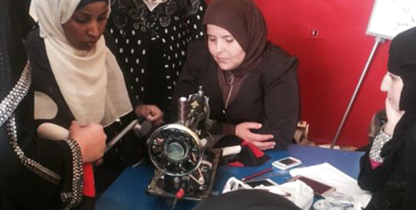 Refugee training program sewing